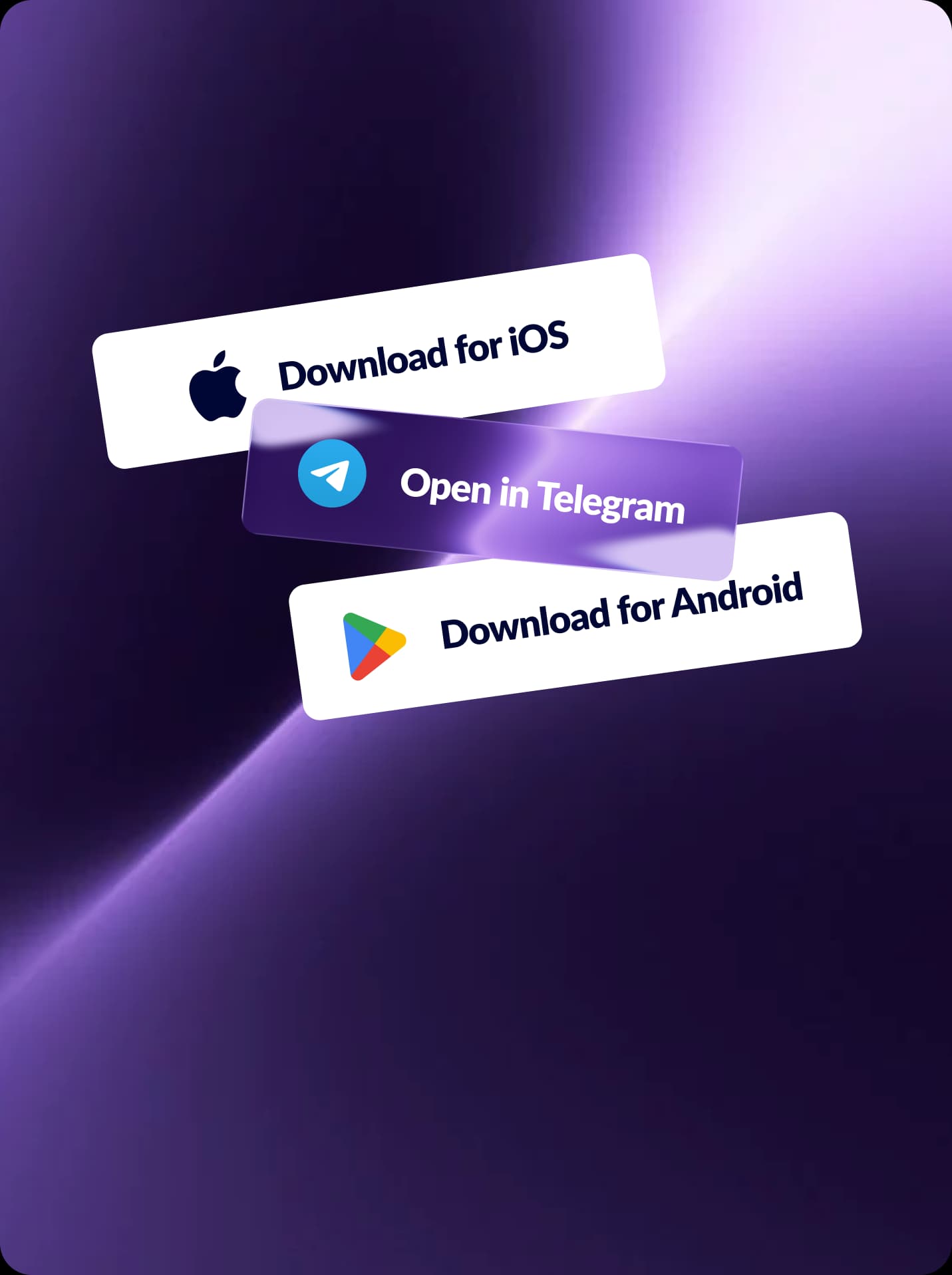 Use AllMoneyCard on Telegram, iOS and Android